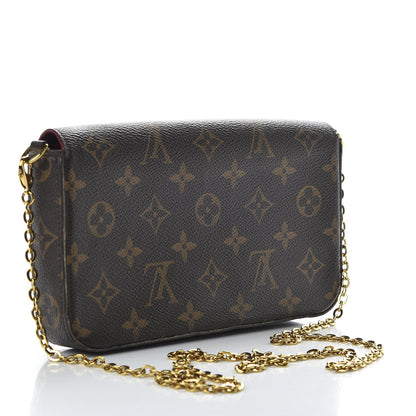 Louis Vuitton Monogram Pochette Felicie Chain Wallet Fuchsia 3 of 11