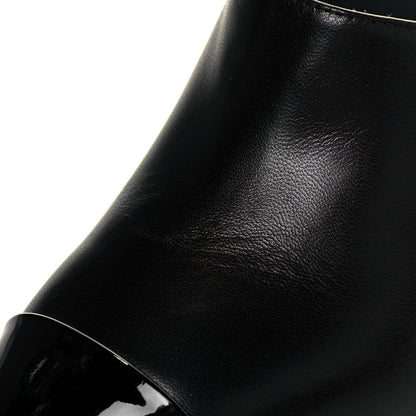 Chanel Lambskin Patent Cap Toe Pearl Mules 39.5 Black 9 of 10