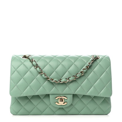 Chanel Lambskin Quilted Medium Double Flap Light Green 1 of 10
