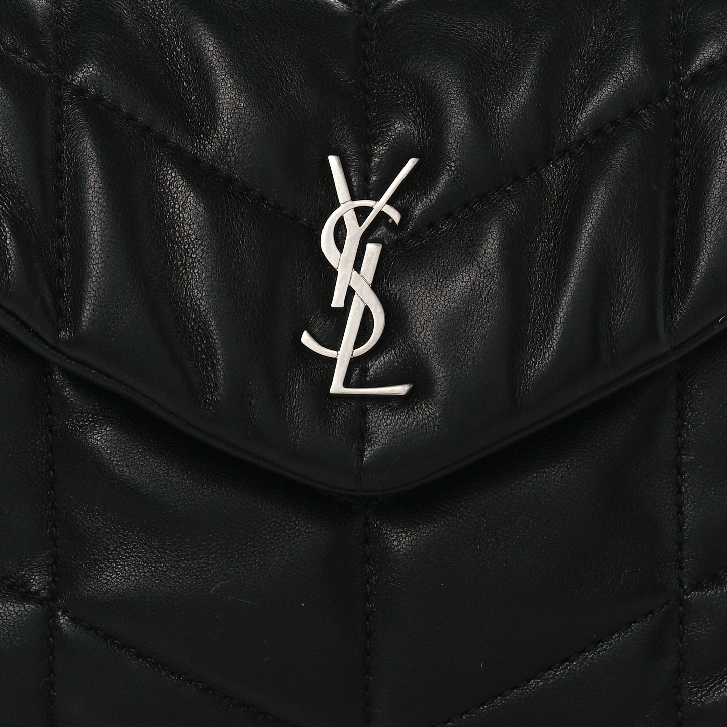 Lambskin Monogram Loulou Puffer Pouch Clutch Black