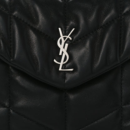 Saint Laurent Lambskin Monogram Loulou Puffer Pouch Clutch Black 7 of 11
