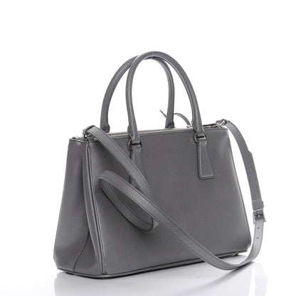 Prada Saffiano Small Galleria Double Zip Tote Marmo 4 of 9