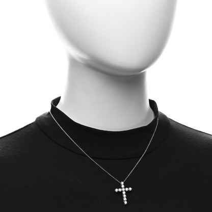 Tiffany Platinum Diamond Large Cross Pendant Necklace 2 of 6