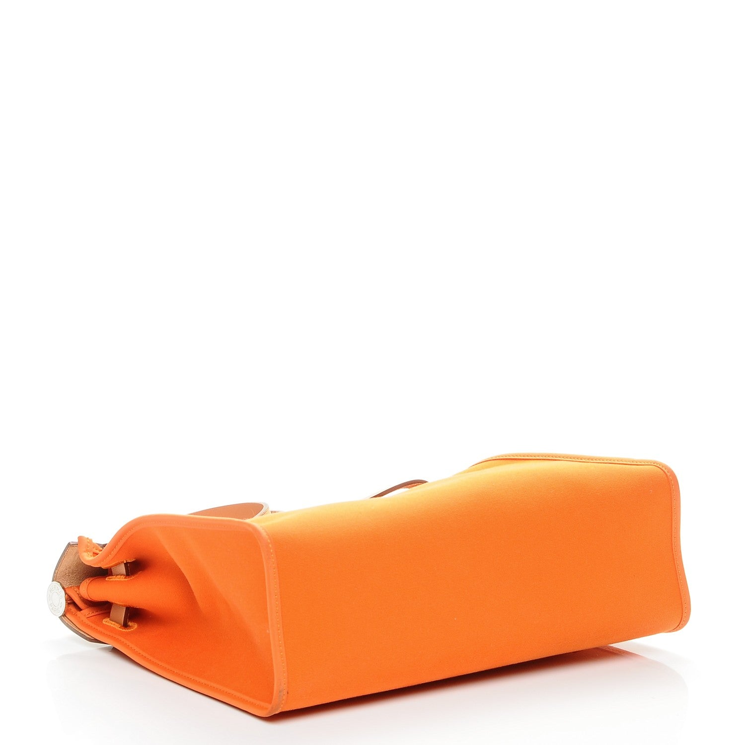 Hermes Natural Barenia Toile Herbag Zip 31 PM Orange 4 of 8