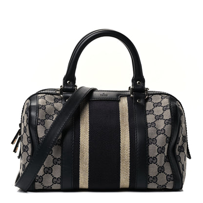 Gucci Monogram Vintage Web Small Boston Navy 1 of 4