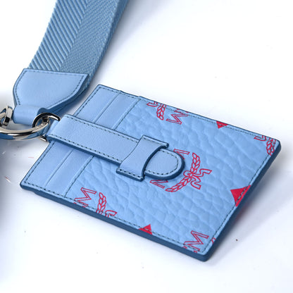 MCM Visetos Wristlet Zip Pouch Blue Bell 5 of 5