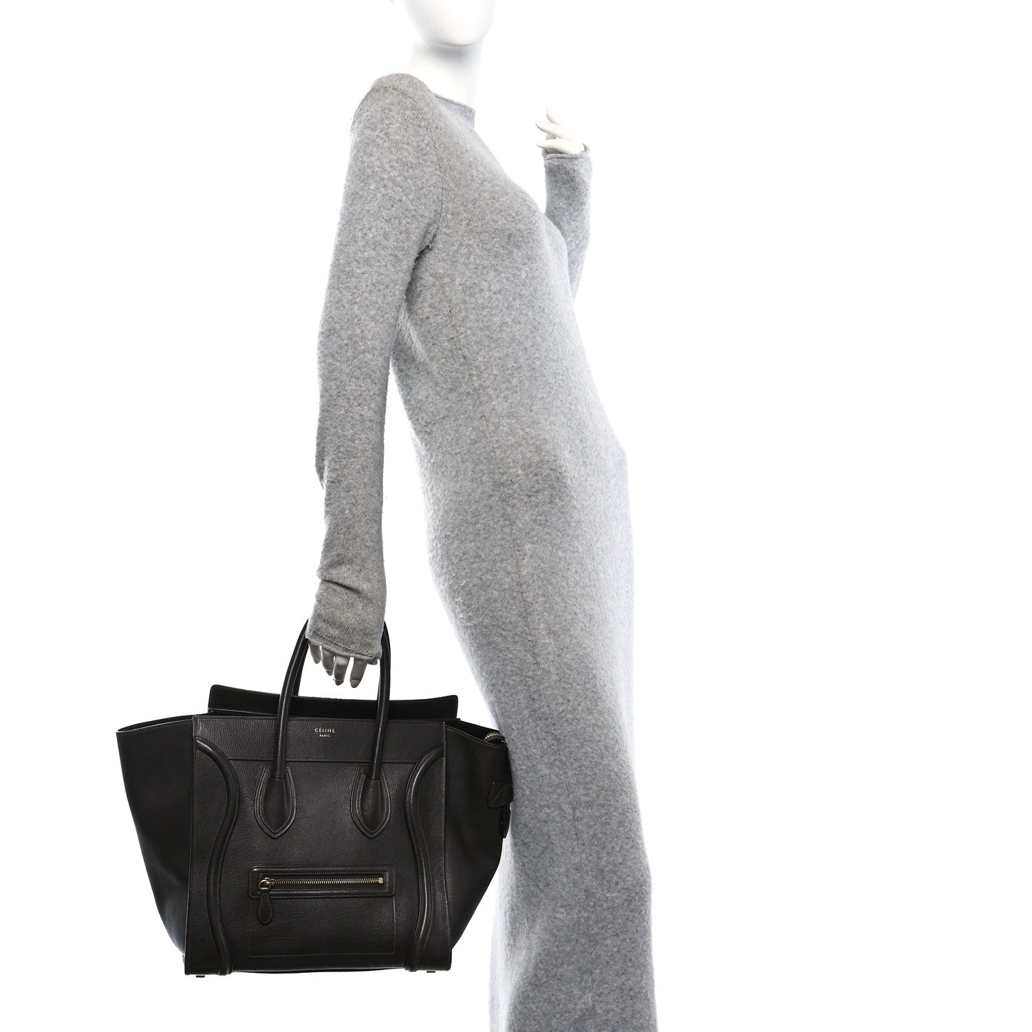 Celine Soft Grained Calfskin Mini Luggage Brown 3 of 12