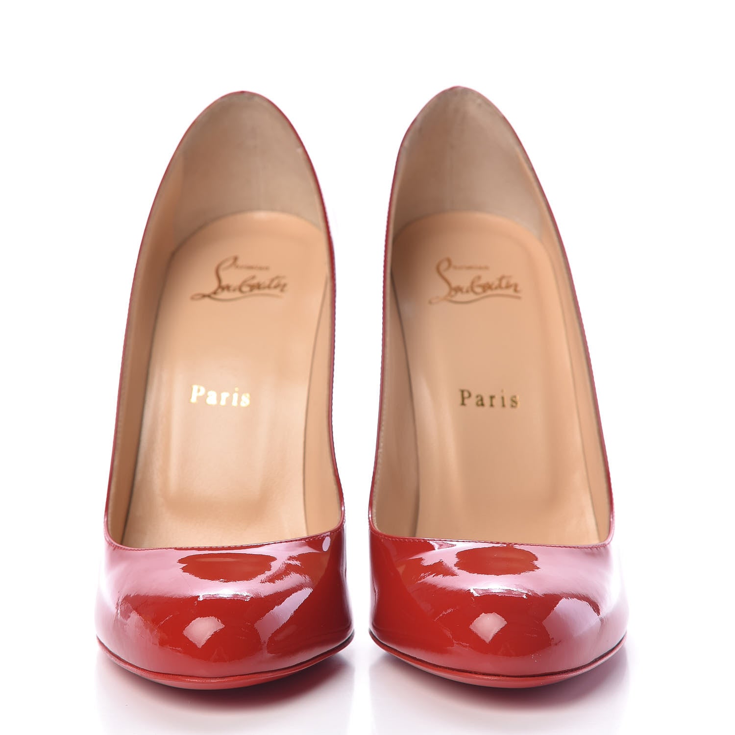 Christian Louboutin Patent Fifille 100 Pumps 39 Flamenco 2 of 9
