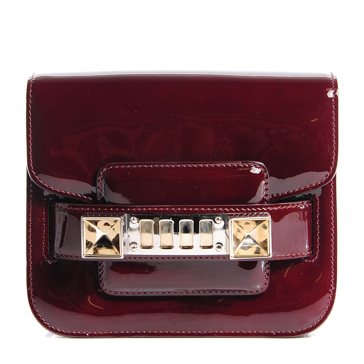 Proenza Schouler Patent PS11 Tiny Shoulder Bag Pinot Noir 1 of 8