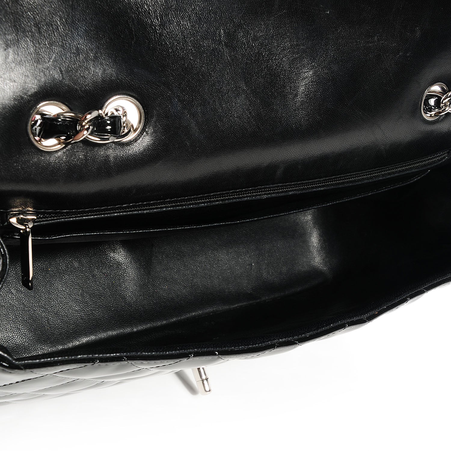 Chanel Glitter Patent Jumbo Single Flap Black 6 of 9