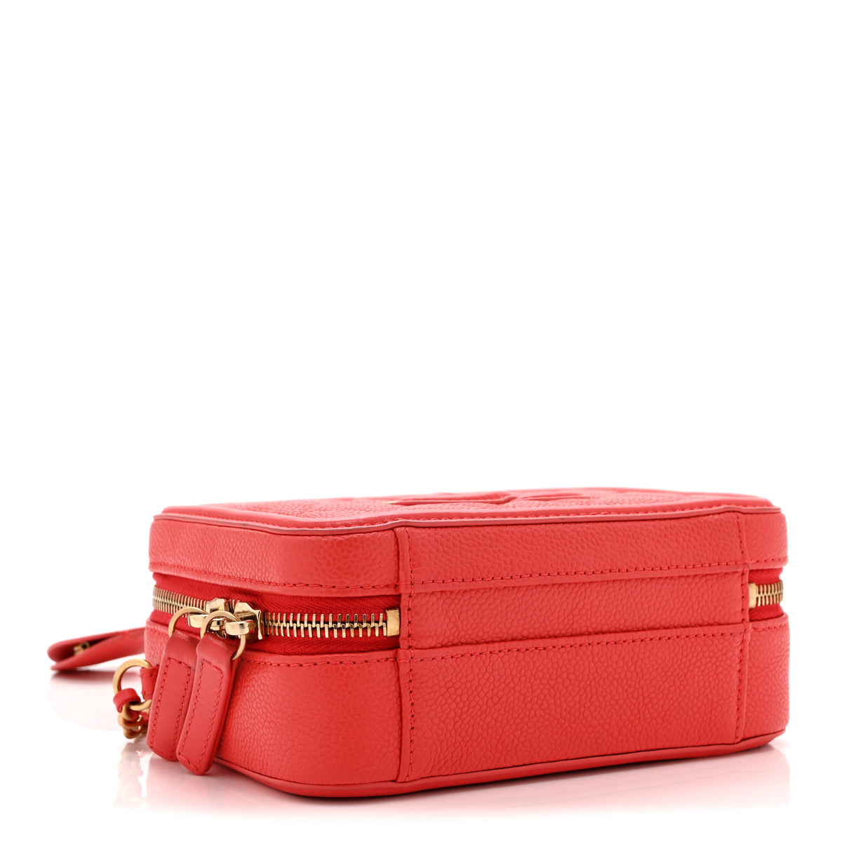 Chanel Caviar Quilted Small CC Filigree Vanity Case Red 4 of 10
