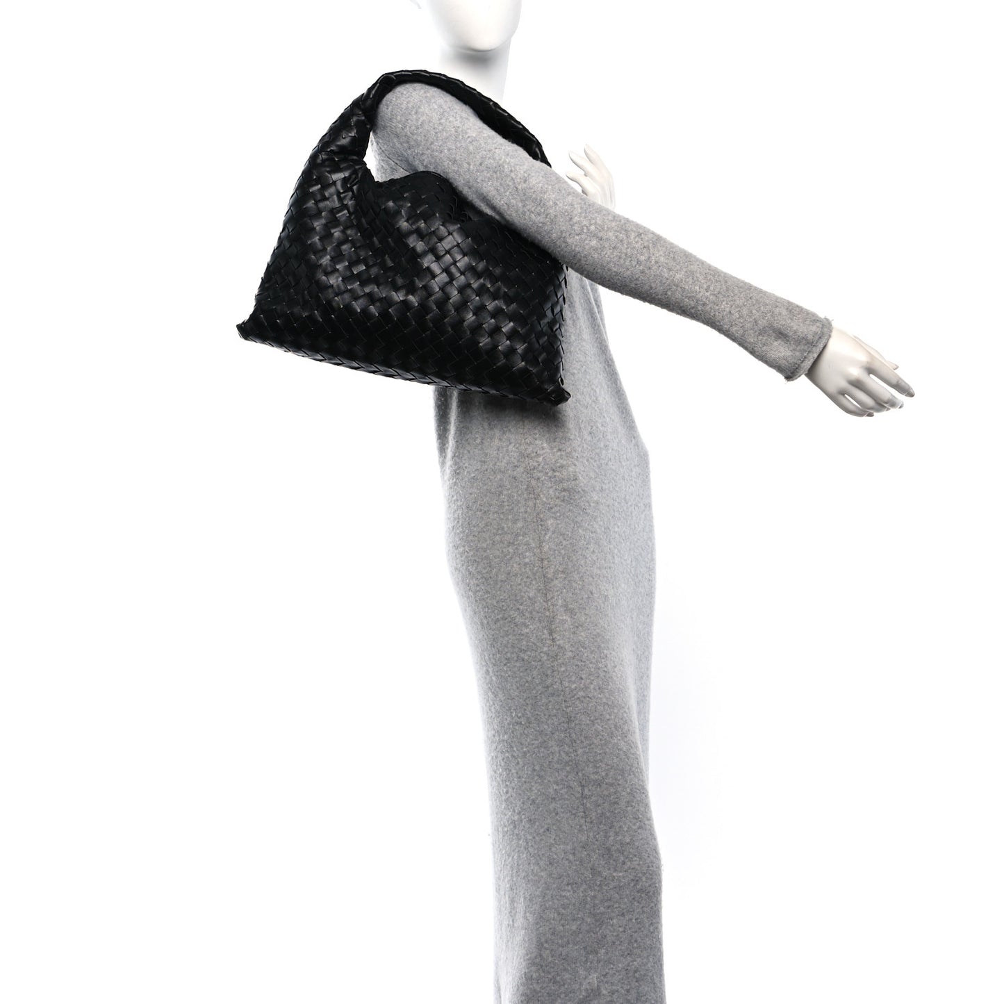 Calfskin Intrecciato Small Hop Black