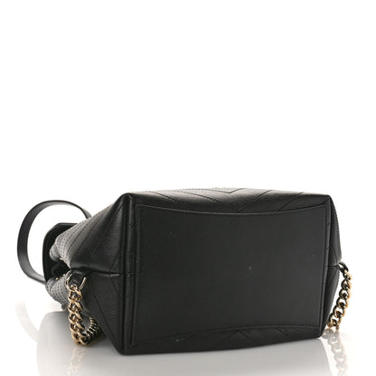 Chanel Grained Calfskin Chevron Stitched Backpack Black 4 of 9
