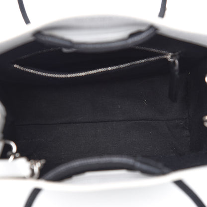 Balenciaga Squared Calfskin Logo Shopping Tote XXS White 5 of 13