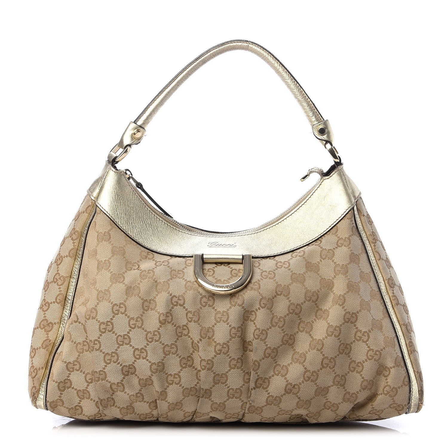 Gucci Monogram Large D Gold Hobo Gold 1 of 15