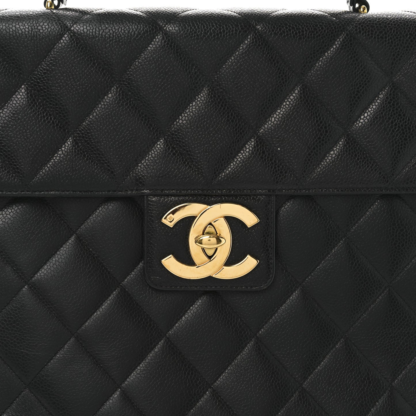 Caviar Quilted Briefcase Laptop Bag Black