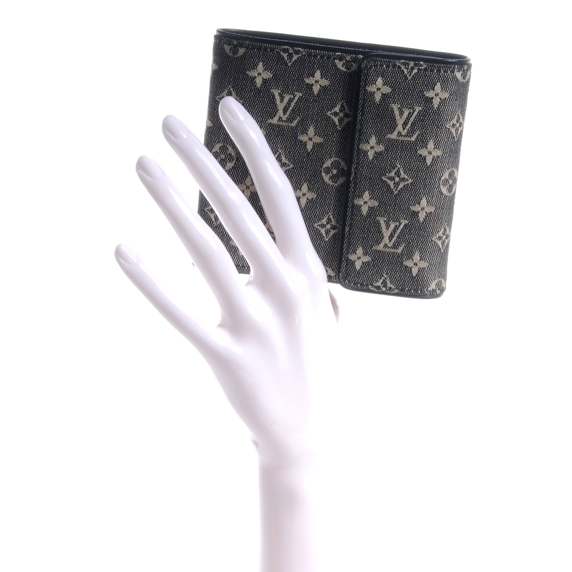 Louis Vuitton Mini Monogram Compact Wallet Black 2 of 8