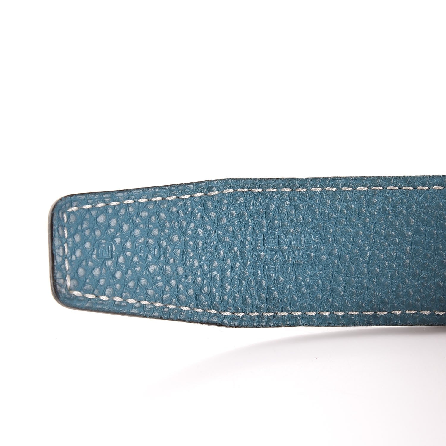 Hermes Togo Box 32mm H Belt 90 Black Blue Jean 6 of 8