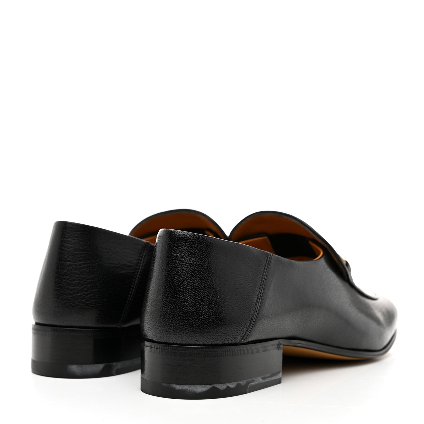 Goatskin Womens Horsebit Mid-Heel Loafers 40 Black
