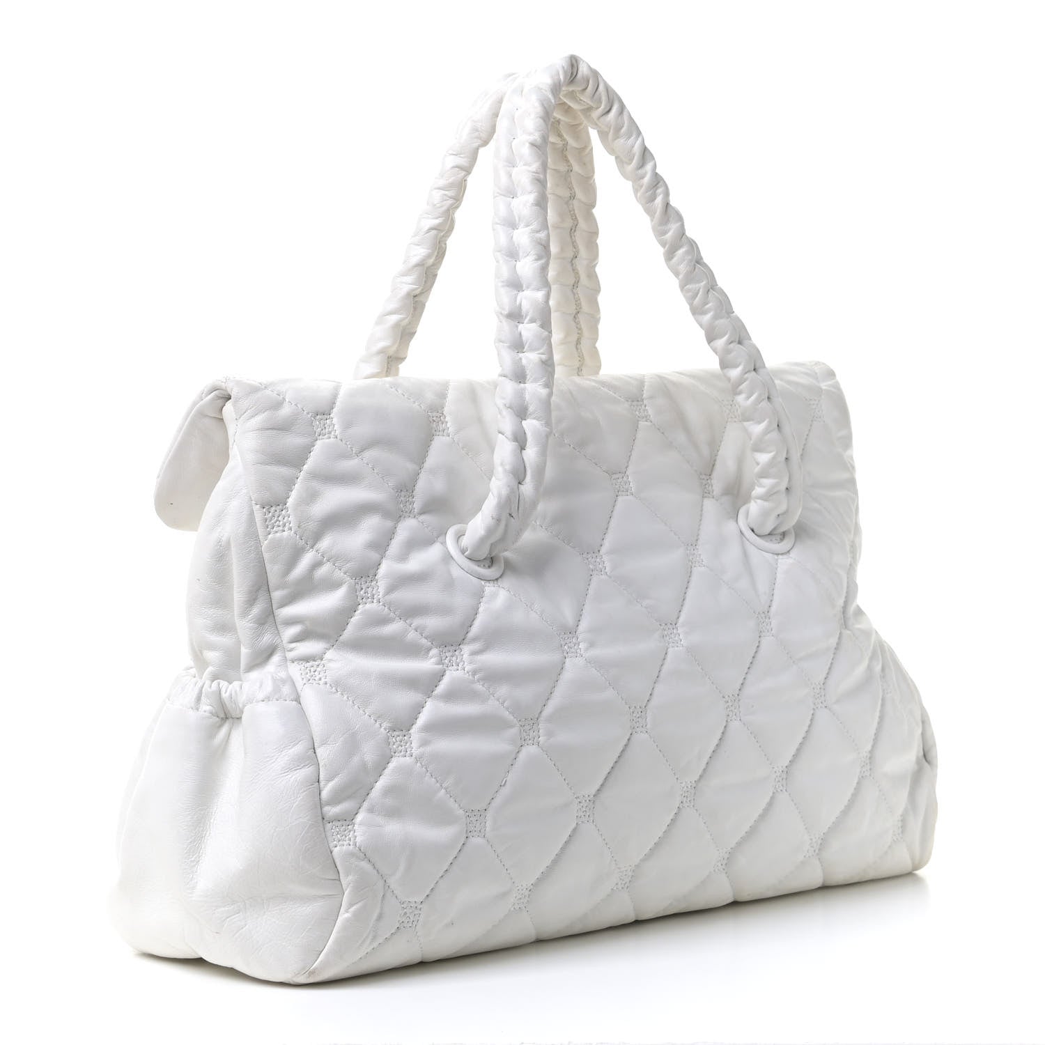 Chanel Quilted Lambskin Large Hidden Chain Flap Bag White 2 of 13