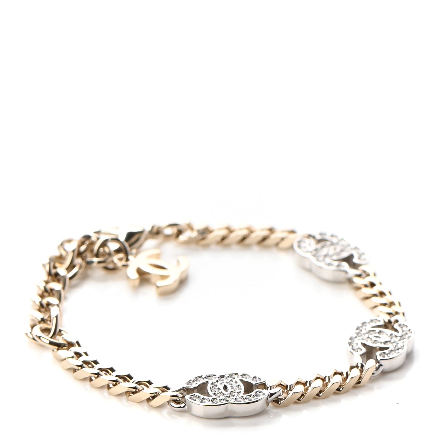 Crystal CC Chain Bracelet Gold Silver