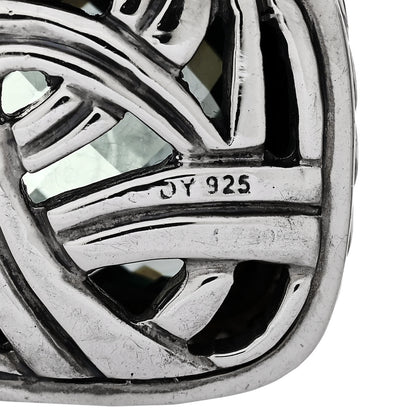 David Yurman Sterling Silver Diamond Prasiolite 14mm Albion Enhancer Pendant 4 of 4