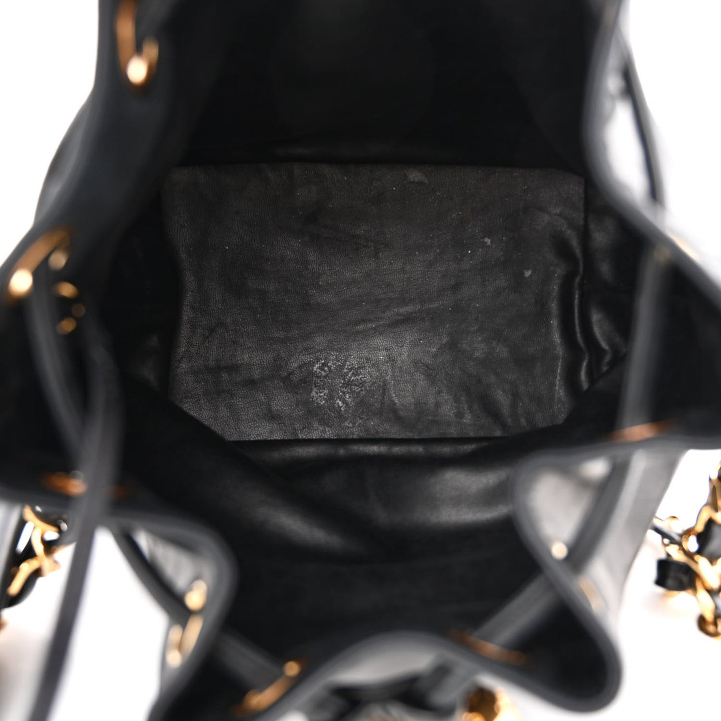 Lambskin CC Drawstring Bag Black
