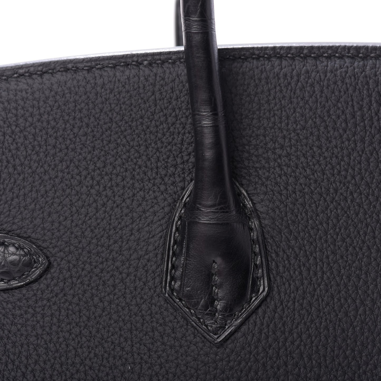Togo Matte Alligator Birkin Touch 25 Black