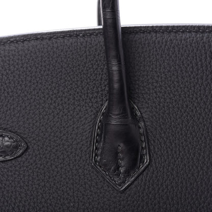 Hermes Togo Matte Alligator Birkin Touch 25 Black 10 of 32