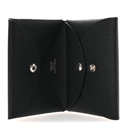 Hermes Epsom Calvi Duo Card Case Black 5 of 8