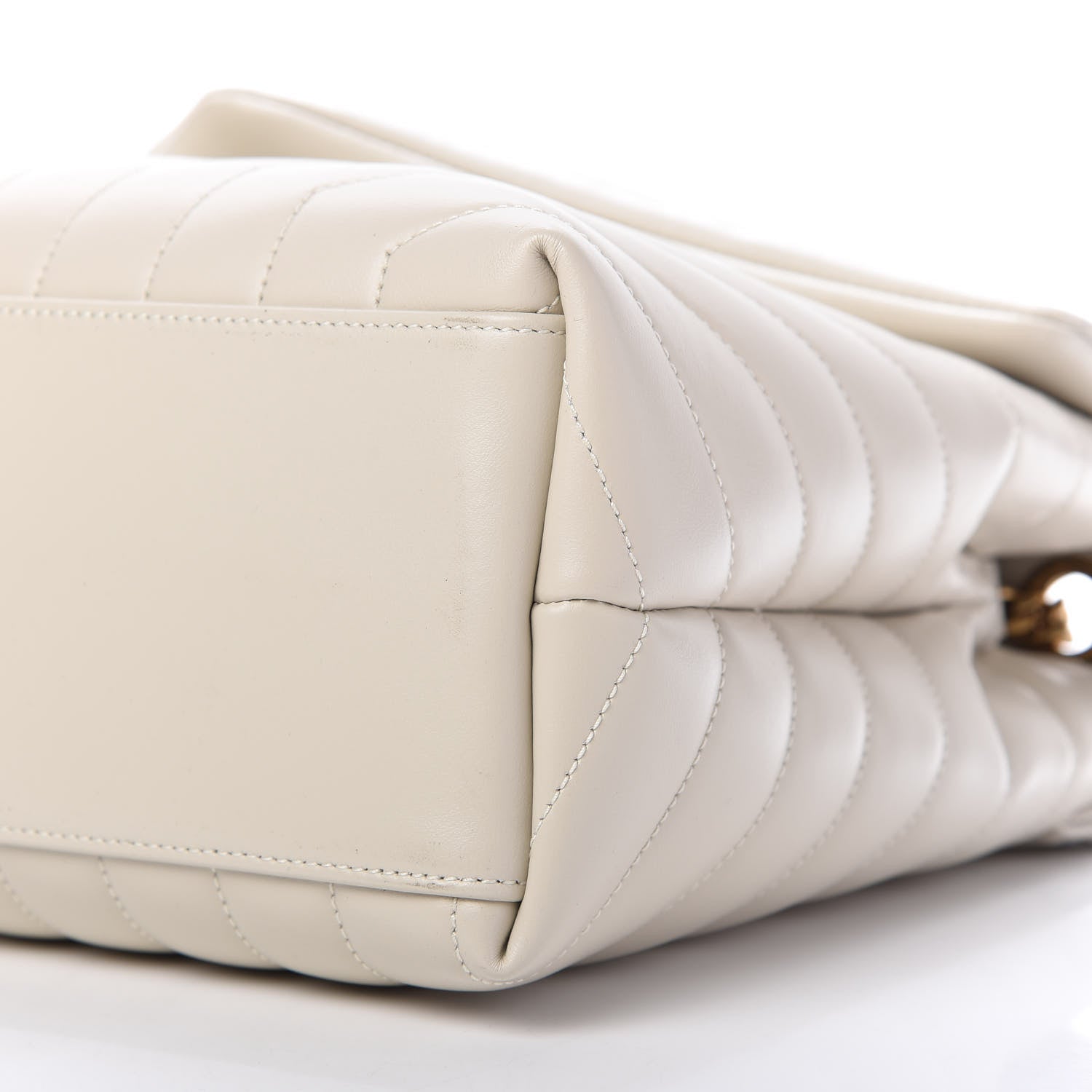 Saint Laurent Calfskin Y Quilted Monogram Medium Loulou Chain Satchel Crema Soft 7 of 10