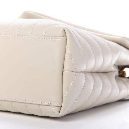 Saint Laurent Calfskin Y Quilted Monogram Medium Loulou Chain Satchel Crema Soft 7 of 10