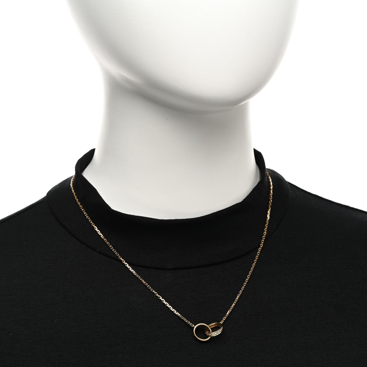 18K Yellow Gold Diamond Interlocking LOVE Necklace