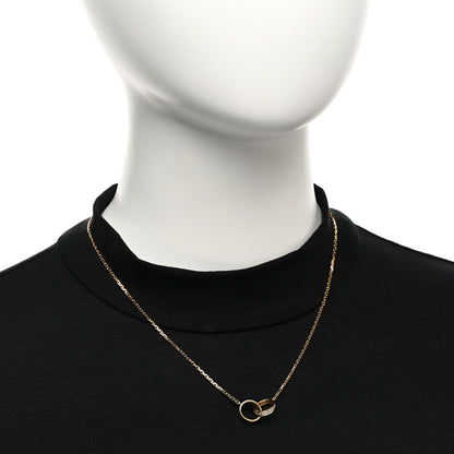 Cartier 18K Yellow Gold Diamond Interlocking LOVE Necklace 2 of 4