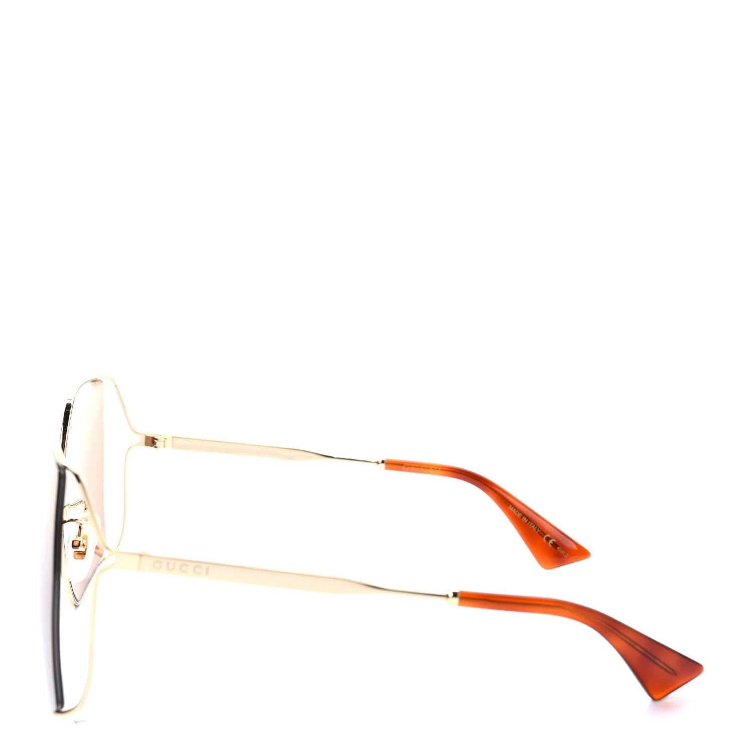 Gucci Metal Square Frame Sunglasses GG0817S Gold 3 of 8