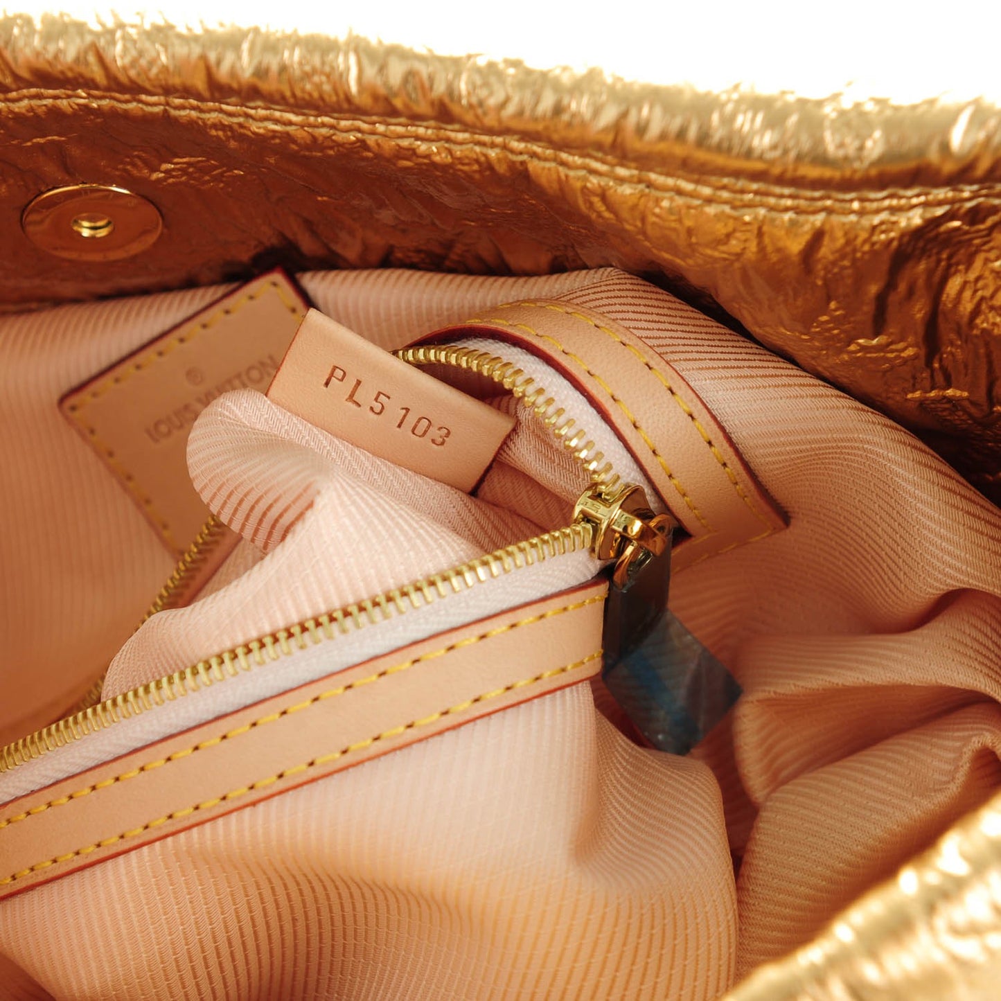Jacquard Quilted Monogram Limelight Clutch MM Gold