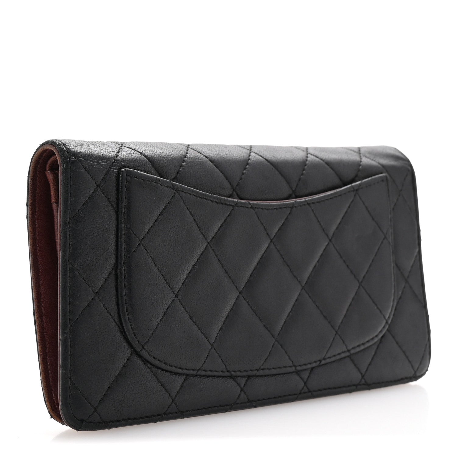 Chanel Lambskin Quilted Yen Wallet Black 3 of 8