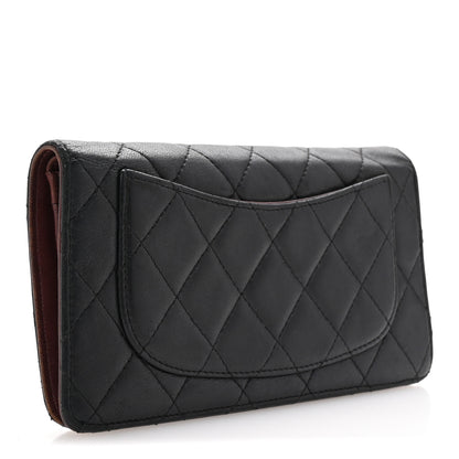 Chanel Lambskin Quilted Yen Wallet Black 3 of 8