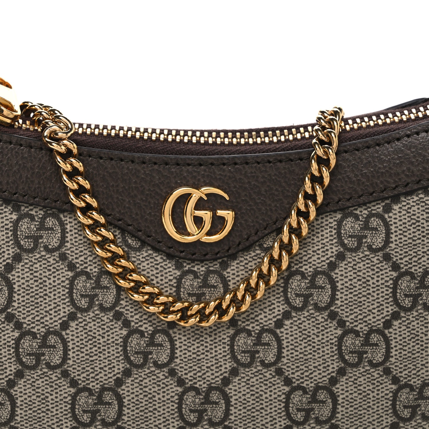Gucci GG Supreme Monogram Textured Dollar Calfskin Mini Ophidia Chain Bag Beige Ebony 8 of 10