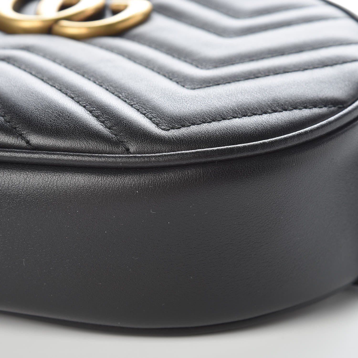 Gucci Calfskin Matelasse GG Marmont Belt Bag 75 30 Black 10 of 11