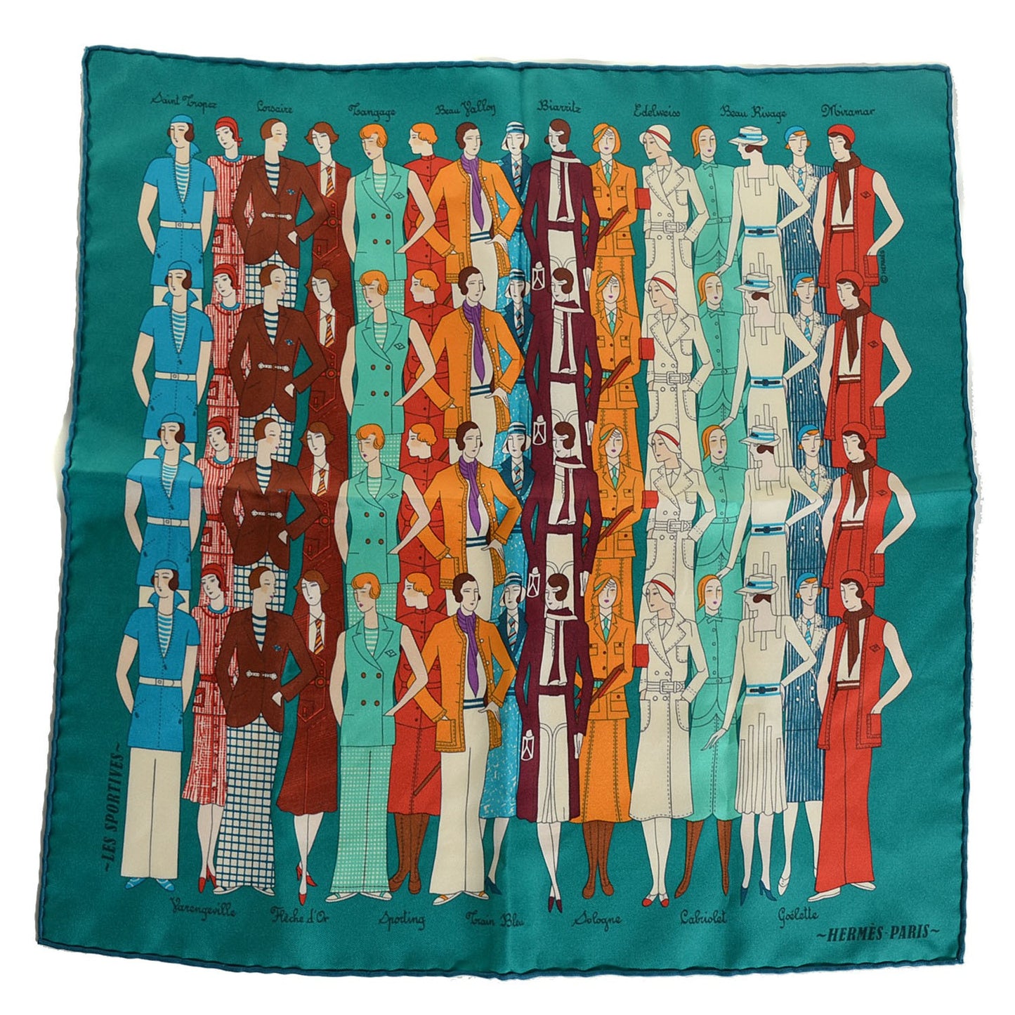 Silk Les Sportives Pocket Square Vert Bleu