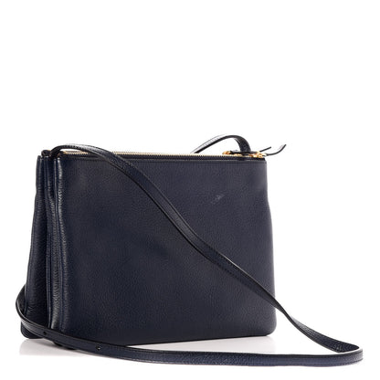 Celine Goatskin Large Trio Crossbody Bag Dark Blue 3 of 10