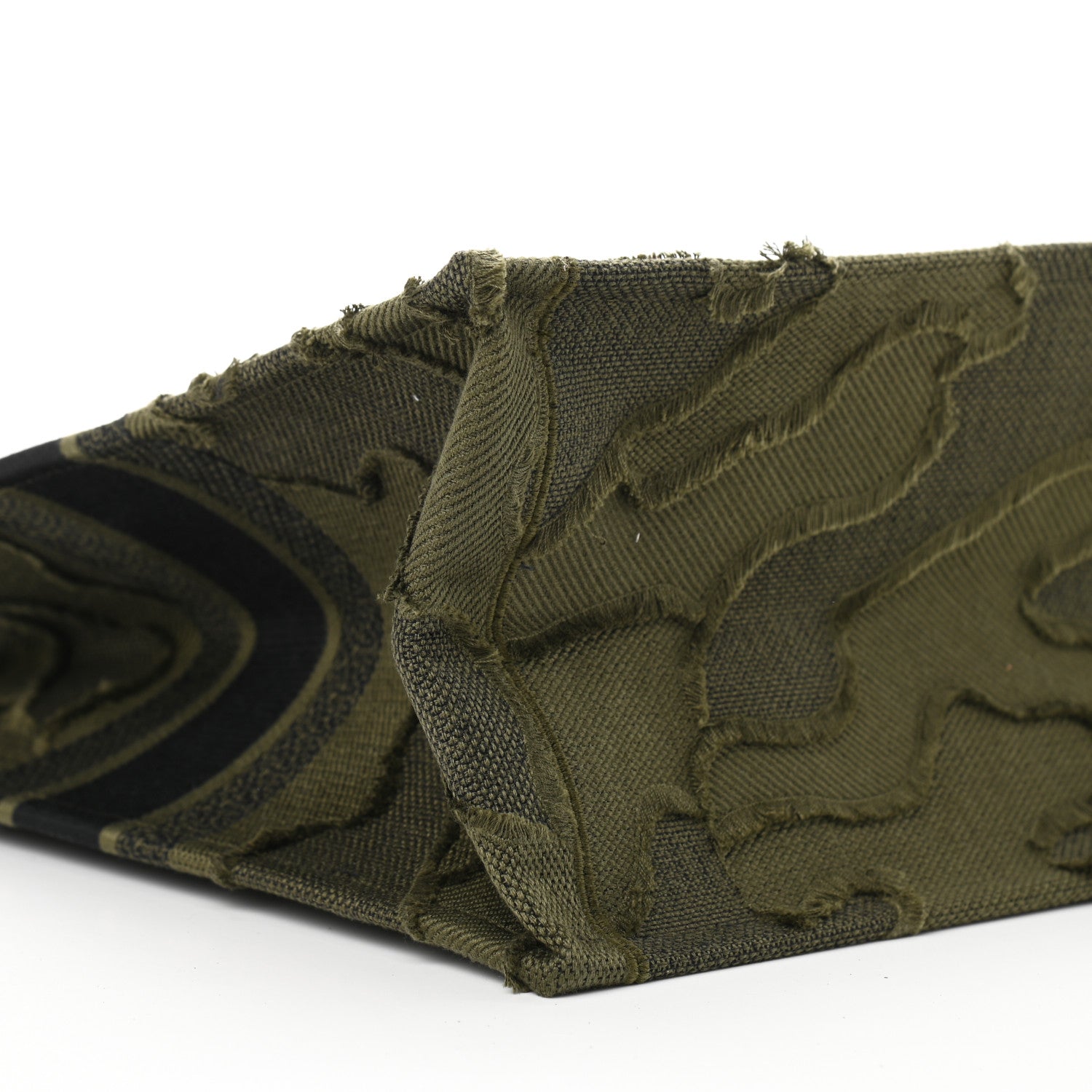 Christian Dior Canvas Embroidered Camouflage Book Tote Green 9 of 12
