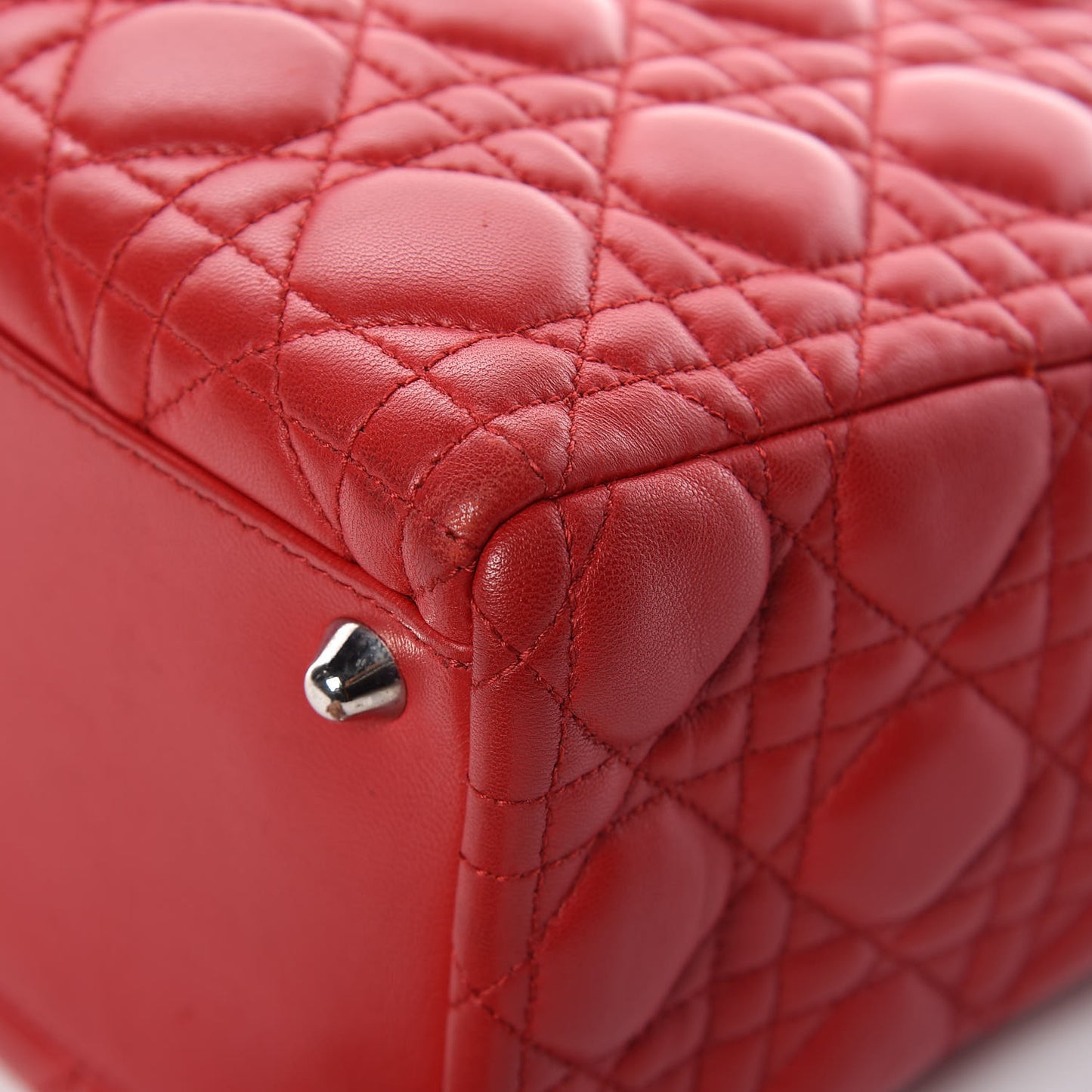 Lambskin Cannage Large Lady Dior Red
