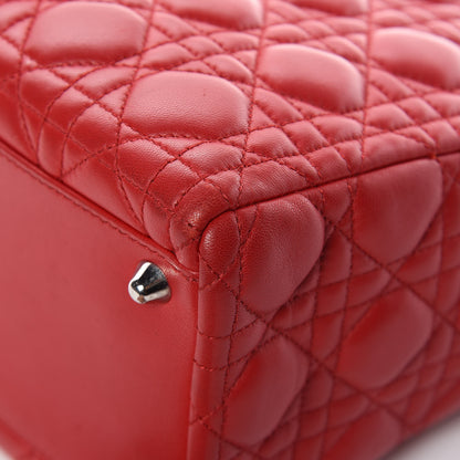 Christian Dior Lambskin Cannage Large Lady Dior Red 12 of 14
