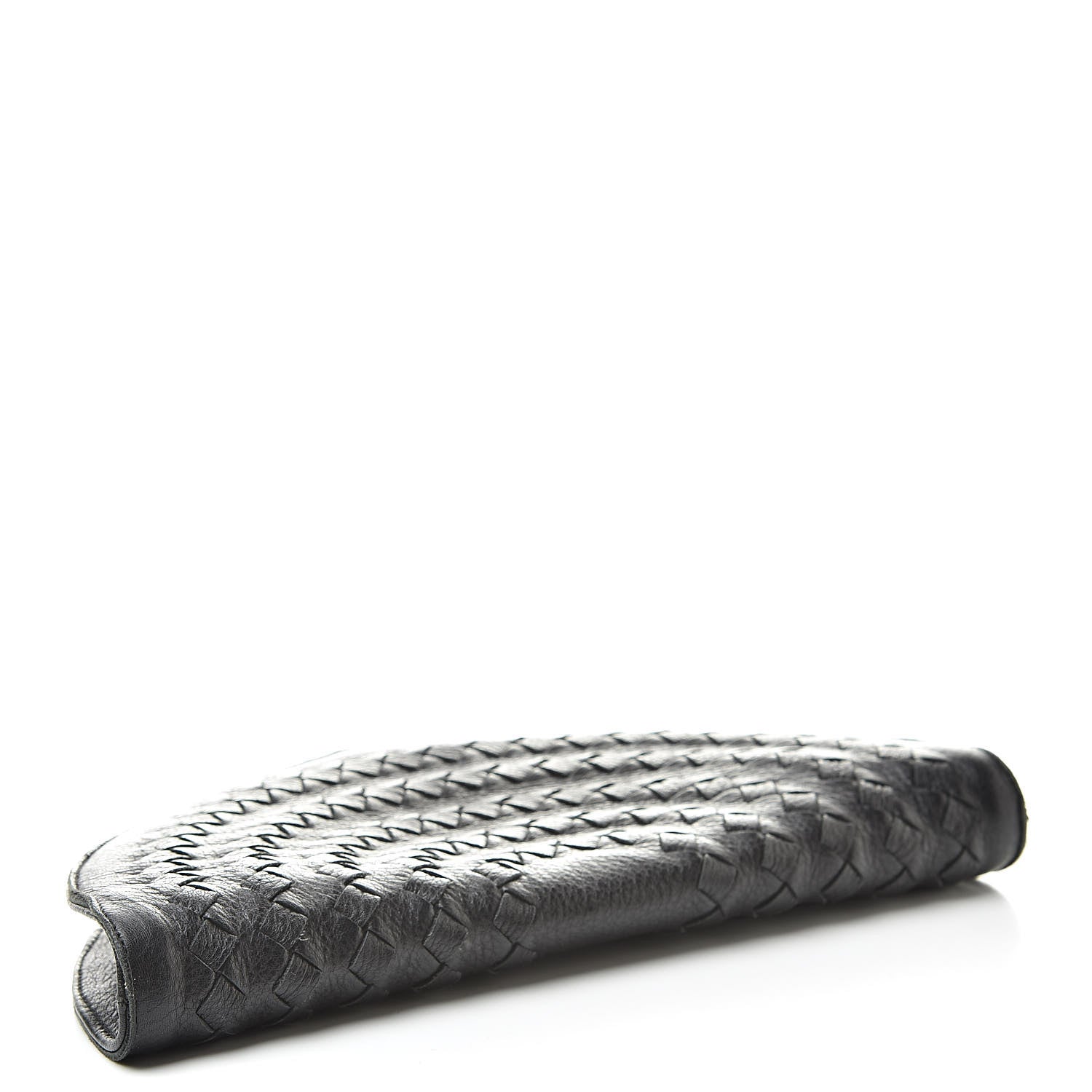 Bottega Veneta Cervo Deerskin Intrecciato Fan Clutch Black 4 of 13