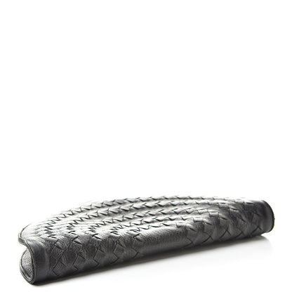 Bottega Veneta Cervo Deerskin Intrecciato Fan Clutch Black 4 of 13