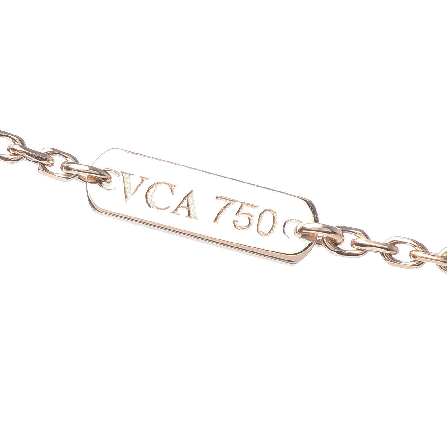 18K Yellow Gold Mother of Pearl Vintage Alhambra Pendant Necklace