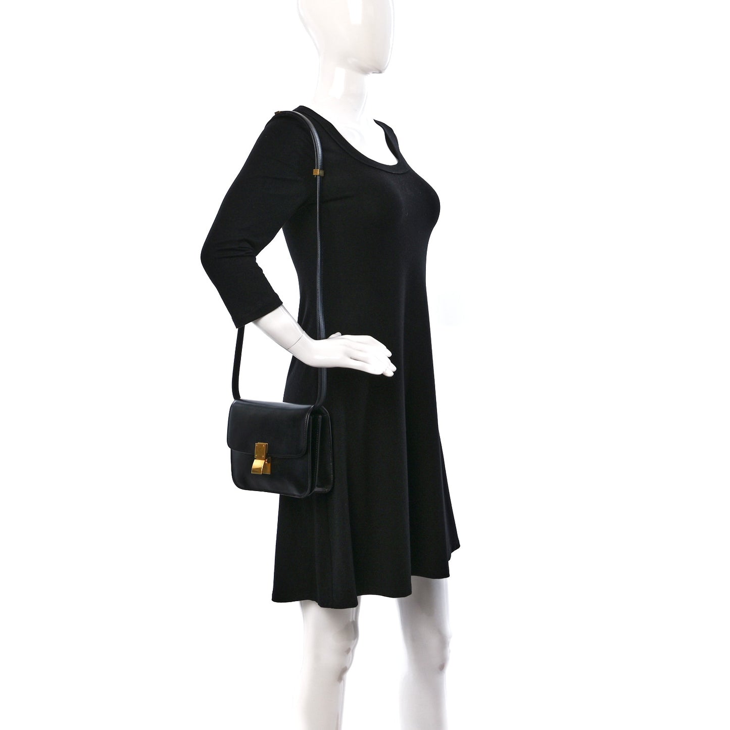 Box Calfskin Teen Classic Box Flap Bag Black