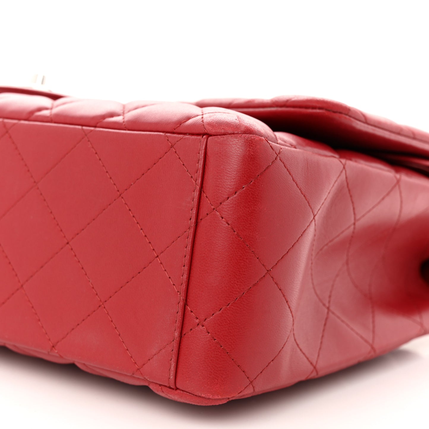 Lambskin Quilted Maxi Double Flap Red